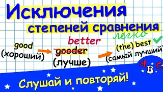 Степени сравнения в английском. Исключения в английском языке. Английский для начинающих. Тренировка