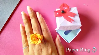 How to make Beautiful Rose Ring / DIY paper Ring💍 / DIY Crafts Ideas