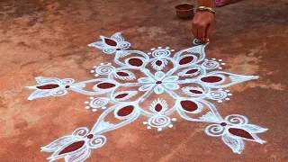 Aippasi Madham lotus Kolam || Diwali Simple Kolam || Diwali Special Rangoli DwarkamaiStyle