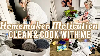 HOMEMAKER MOTIVATION | CLEANING, COOKING, & LAUNDRY MOTIVATION | STAY AT HOME MOM LIFE | MEGA MOM