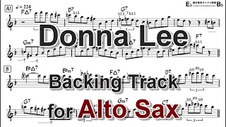 Donna Lee - Backing Track with Sheet Music for Alto Sax