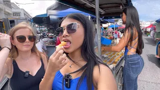 $5 THAILAND STREET FOOD MORNING MARKET CHALLENGE FOR 2 PERSON - FOOD TOUR | Saraburi Thailand 🇹🇭