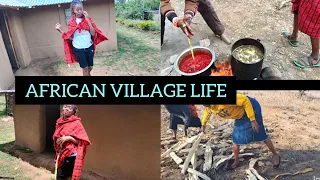 MORNING ROUTINE IN AN AFRICAN VILLAGE HOMESTEAD||MAASAI TRIBE||DJ QUEEN