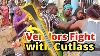 Women vendors fight with cutlass during operation in The Gambia