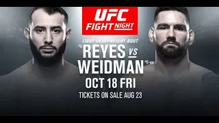 UFC on ESPN 6 REYES VS WEIDMAN LIVE CHILL STREAM