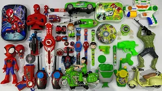 Spiderman vs Ben10 toys collection - walkie talkies, Pencil Box, Spinner, Car, rc helicopter