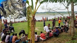 Fishing - Cooking - Tasty Fish Mashala Curry & Hodgepodge Cooking For Different Village Peoples