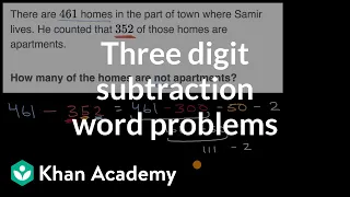 Three digit subtraction word problems