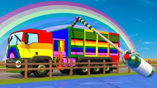 Rainbow Recycling Truck Song | Classic Nursery Rhymes for Kids Songs | Gecko's Garage Truck Cartoon