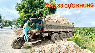 Dàn Công nông 1 khối chở cát đá cực mạnh máy nổ 24 ngựa | ô tô , máy xúc múc cát | great truck