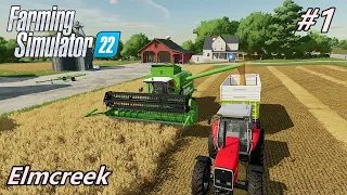 Harvesting & bailing, selling grains | Elmcreek | Farming Simulator 22 | Timelapse #1