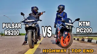 Pulsar RS200 Vs Ktm RC 200 || Long Race || Highway Top End