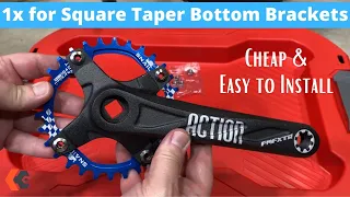 Cheap 1x Crankset for Square Taper bottom bracket Mountain Bikes - Overview and Installation