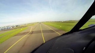 Boeing 747-400 Pilot's View - Take-Off Amsterdam Schiphol