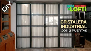 DIY Cómo hacer un SEPARADOR de AMBIENTES de HIERRO y CRISTAL con PUERTAS!!! - Cristalera industrial