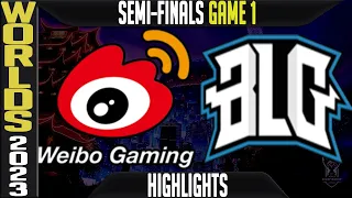 WBG vs BLG Highlights Game 1 | S13 Worlds 2023 Semi-finals | Weibo Gaming vs Bilibili Gaming G1