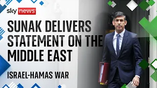 Rishi Sunak gives a statement in the House of Commons following visit to the Middle East
