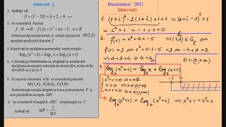 Bacalaureat 2021 - Matematica - Mate Info
