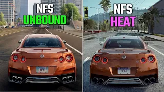 NFS Unbound Vs NFS Heat SIDE BY SIDE COMPARISON - Nissan GT-R (WHICH IS BETTER)