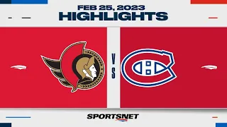 NHL Highlights | Senators vs. Canadiens - February 25, 2023