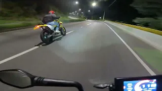 Carrera callejera KTM Duke 390 NG vs Suzuki DRZ 400 vs yamaha xt500 | p1 Final inesperado