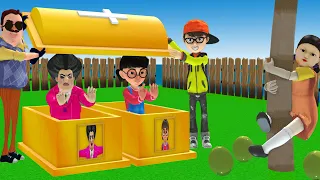 Scary Teacher 3D Nick and Tani vs Hello Neighbor Troll Miss T vs Doll Squid Game Comedy Dancing