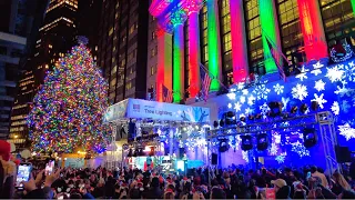 NYSE Christmas Tree Lighting 2021 in Downtown Manhattan New York City ✨🎄