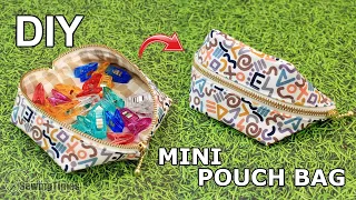 DIY Mini Pouch Bag | Wide Open Coin Purse Sewing Tutorial [sewingtimes]