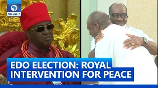 FULL VIDEO: Oba Of Benin Meets With Obaseki, Ize-Iyamu And Party Leaders