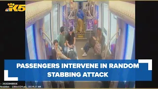 Video shows how Seattle light rail passengers tried to help defend man from random stabbing attack