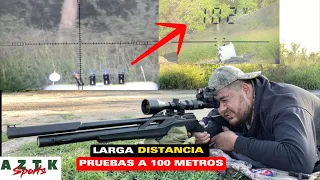 TIROS A 100 metros , con rifle pcp aztk #airgun #pcp #airgunshooting