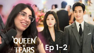 FIRST KDRAMA ON CHANNEL!! Queen of Tears Episode 1-2 REACTION