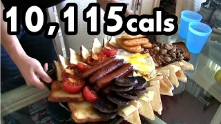 Massive 10,000 Calorie English Breakfast Challenge