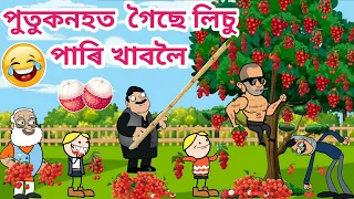 পুতুকনহতে খালে লিচু😂🤣💥🔥🍒Assamese story/Assamese cartoon/Funny litchi video/siyadutta/Assamese putola