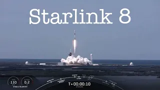 8-й запуск Falcon 9 со спутниками Starlink 8 + 3 спутника SkySat от Planet Labs.