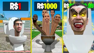 SKIBIDI TOILET DE R$ 1 para R$1.000.000,00 no GTA 5!