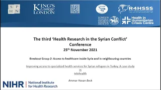 Improving access to specialized health services for Syrian refugees in Turkey - Ammar Hasan Beck