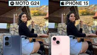 Moto G24 Vs iPhone 15 Camera Test Comparison | Motorola Moto G24