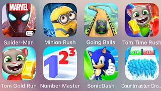 Sonic Dash,Count Master 3D,Tom Gold Run,Subway Surf,Bowmasters,Going Balls,Tom Time Rush,Ben 10