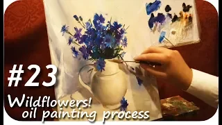 #23  ЦВЕТОЧНЫЙ НАТЮРМОРТ маслом. Как нарисовать полевые цветы | Бельчев Андрей