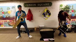 NEW ! Too Many Zooz , Union Square  The newest Show! 2017 The Coolest saxophone player ever!!