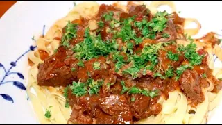 Osso Buco of Veal Ragout (Ragu) slowcooked in Römertopf/Clay Cooker - Braised Meat Ragù - Recipe# 93