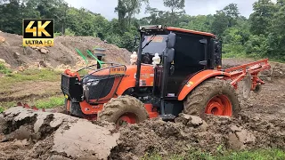 ดันแรงดุเดือด 🚜🚜🚜 รถไถ KUBOTA M108S จับคู่จอมพลัง CAT 320 NEXT GEN เปิดเลนเละเทะ ไม่แรงจริงอยู่ยาก