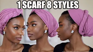 8 EASY & SIMPLE WAYS TO STYLE 1 HEADSCARF | HEAD WRAP | TURBAN | HEAD TIE