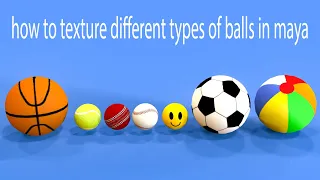 how to texture different types of balls in 3d maya #3dmodeling #3dtexture