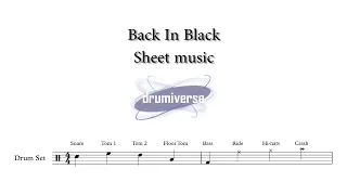 Back In Black by ACDC - Drum Score (Request #88)