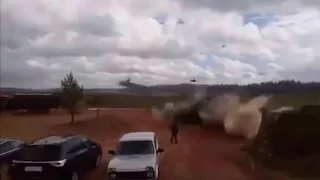 Russian military helicopter accidentally fires on spectators during war games