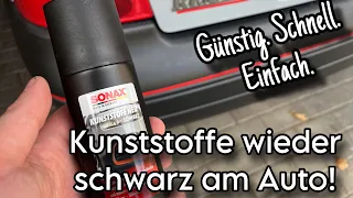 AUTO KUNSTSTOFF WIEDER SCHWARZ! / Ausgeblichene Plastikteile wieder schwarz färben.(Schnell/Günstig)