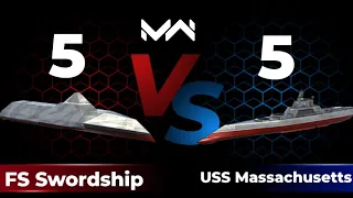 FS Swordship Vs USS Massachusetts Only In Custom Room - Modern Warships