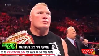 WWE 2017 - Brock Lesnar Face To Face With Samoa Joe - WWE Raw 12th June 2017 - WWE OMG Moments 2017